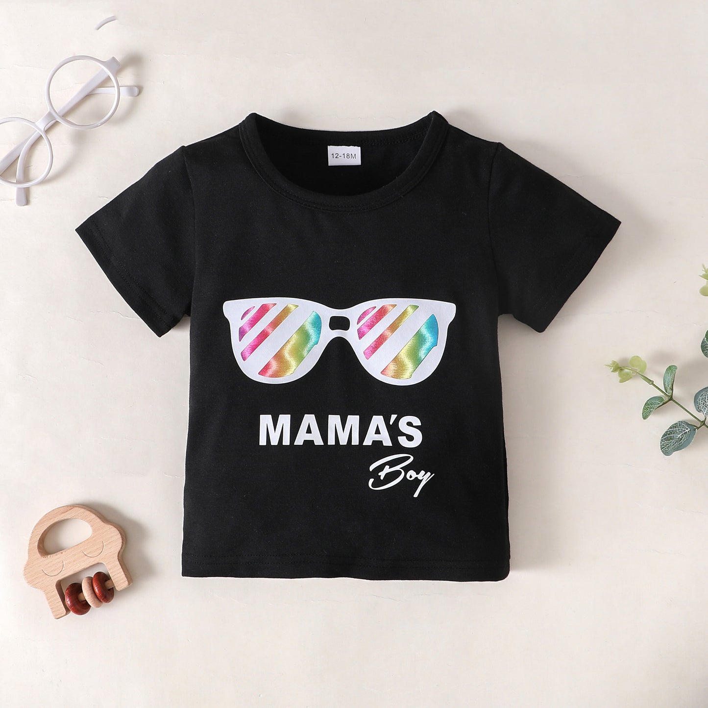 “Brickie Boys:MAMA'S BOY” Graphic T-Shirt and Camouflage Shorts Set