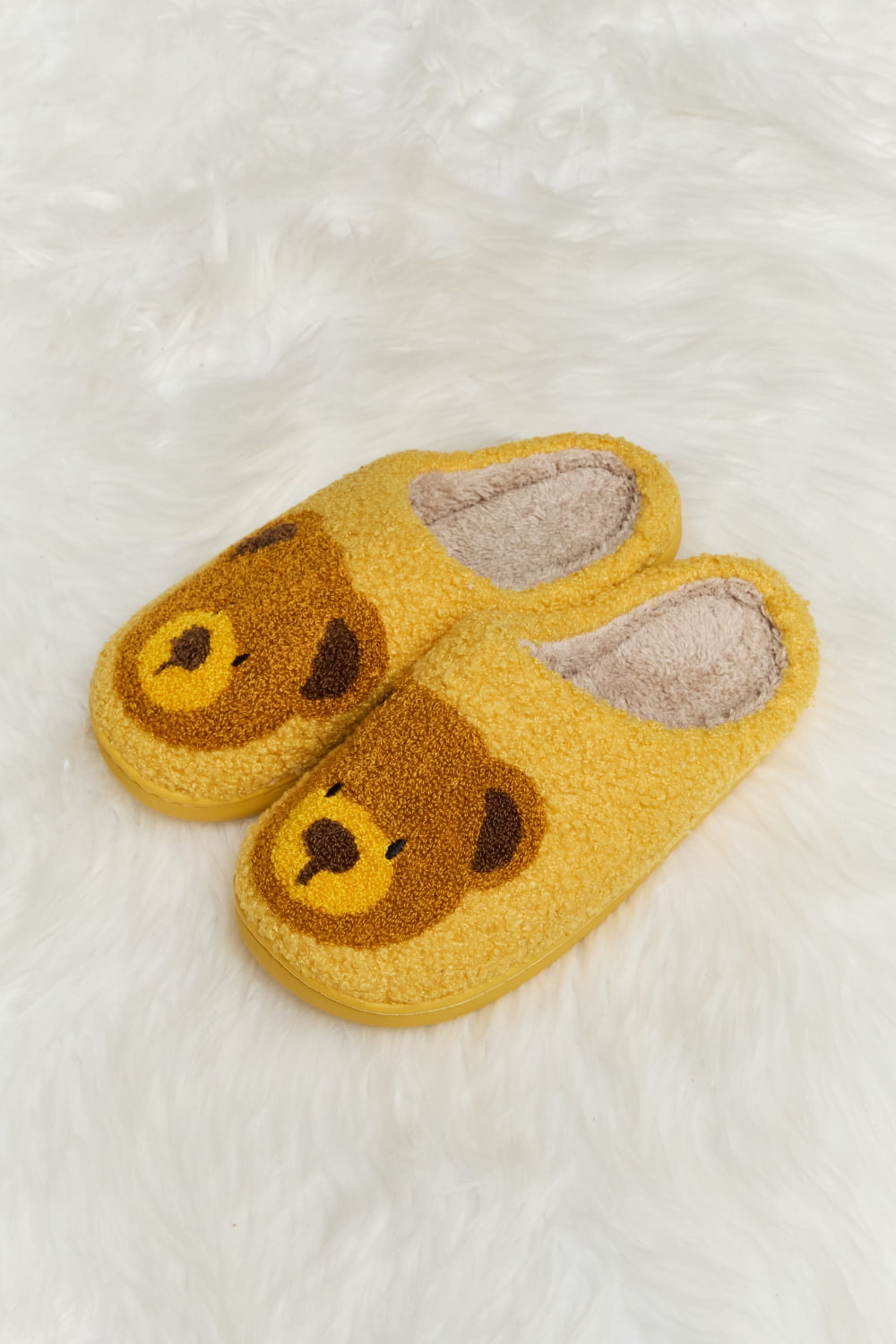 “The Teddy Bear” Print Plush Slide Slippers