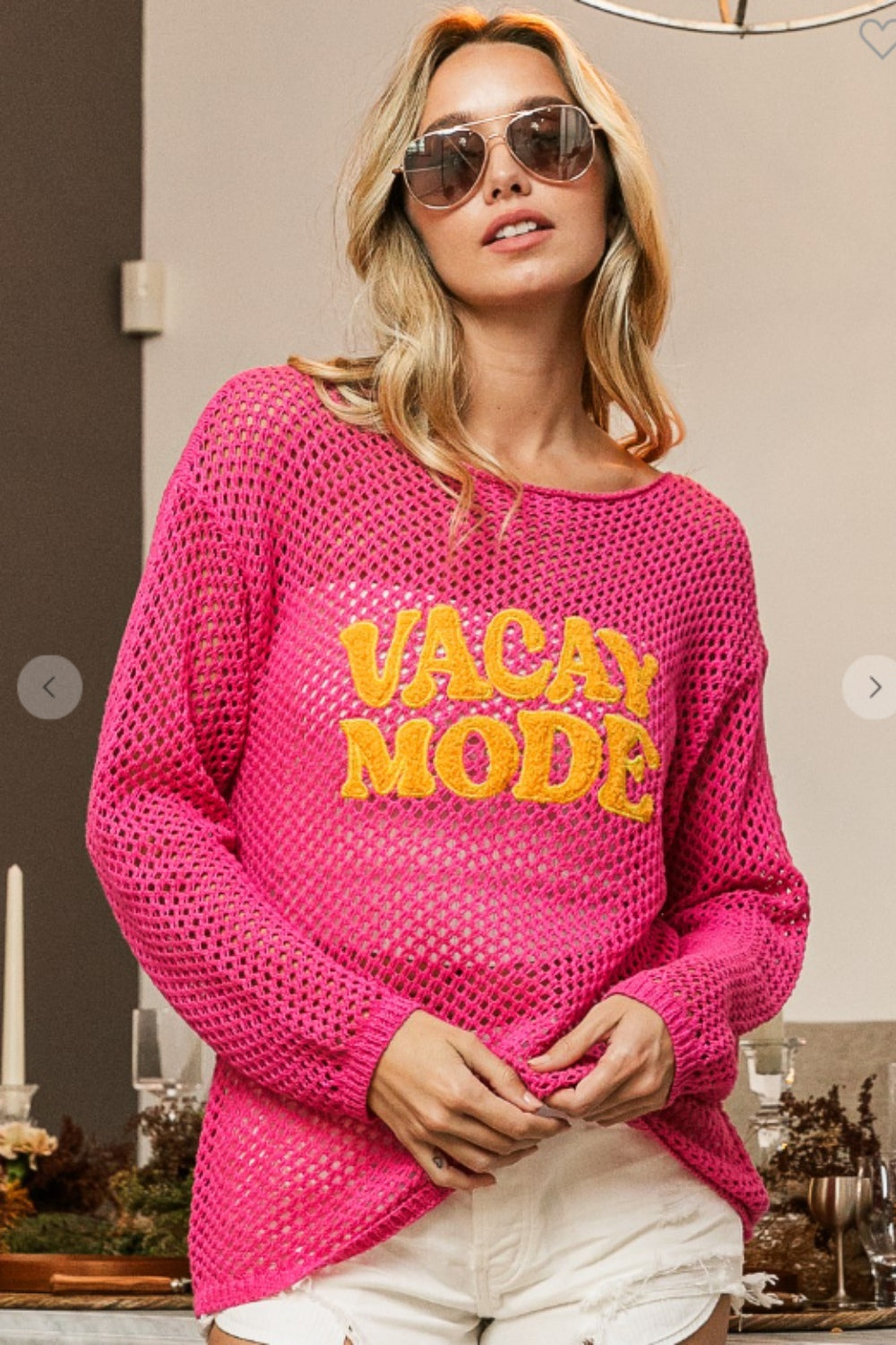 “The VACAY MODE” Embroidered Knit Cover Up