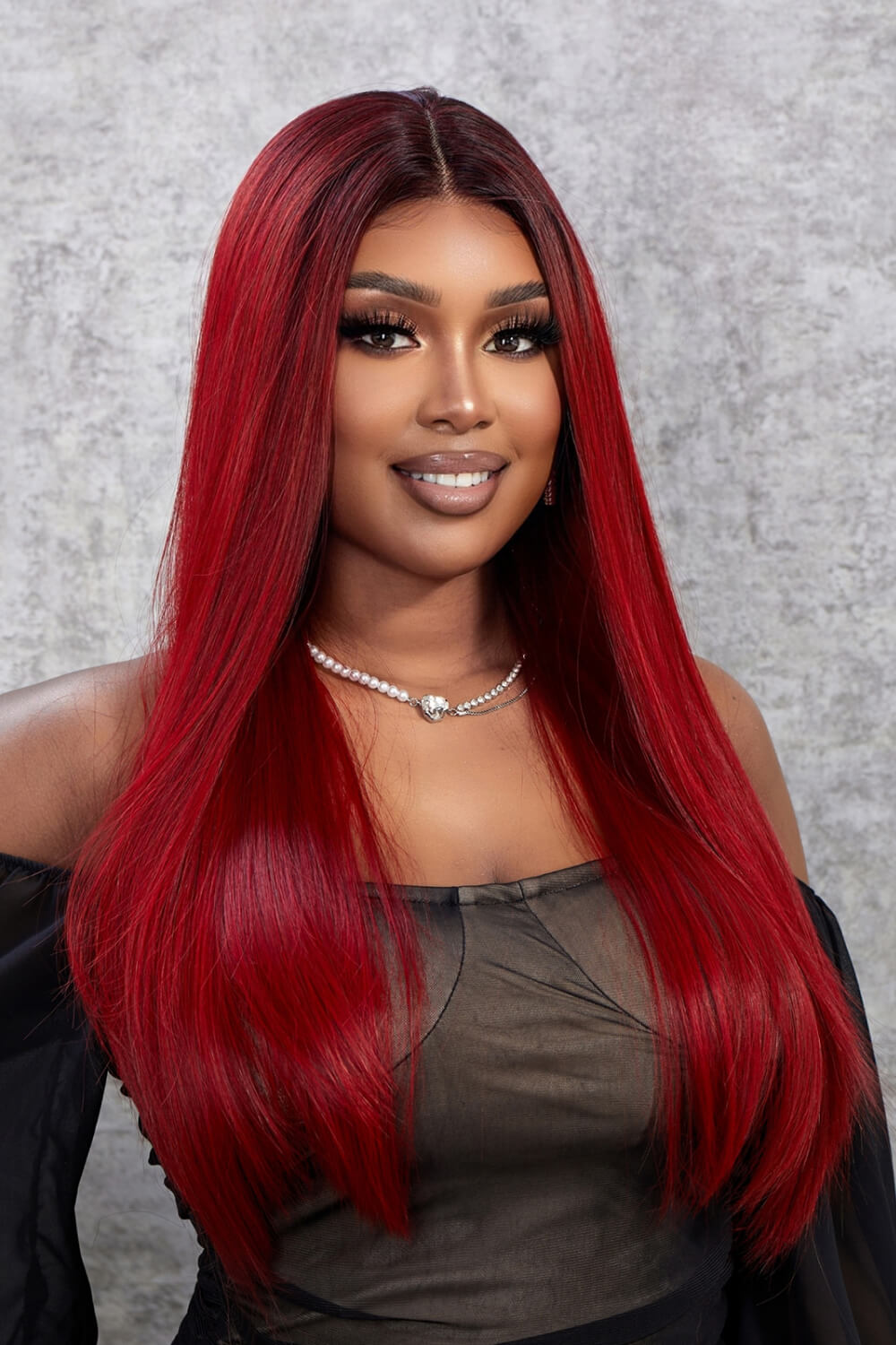 (Jessica)13*2" Lace Front Wigs Synthetic Straight 26" 150% Density