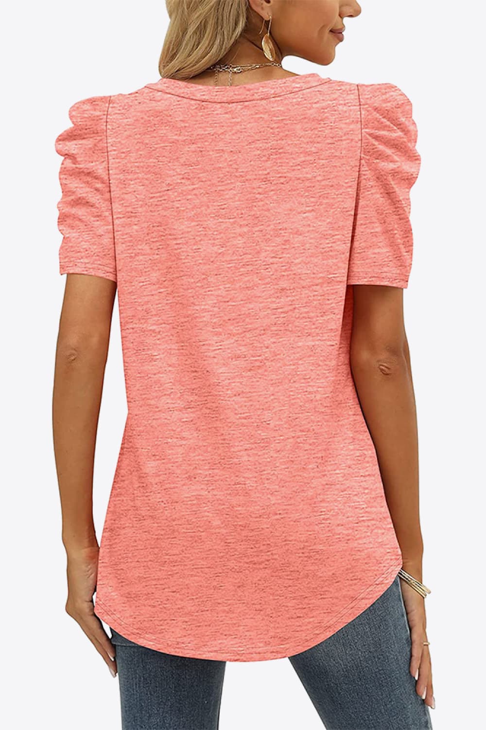 “The Fighter” V-Neck Puff Sleeve Tee