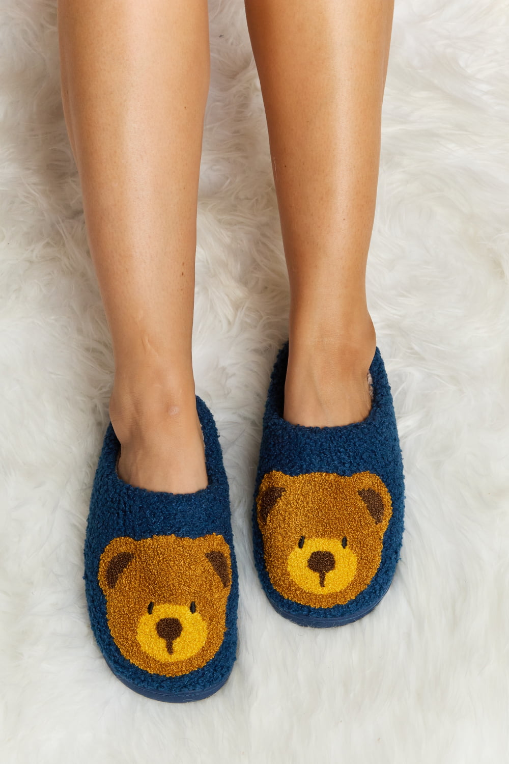 “The Teddy Bear” Print Plush Slide Slippers