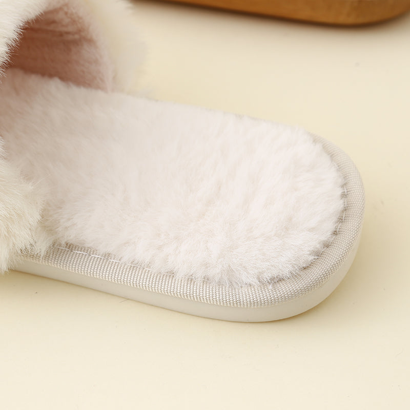 “The I Do” Faux Fur Open Toe Slippers