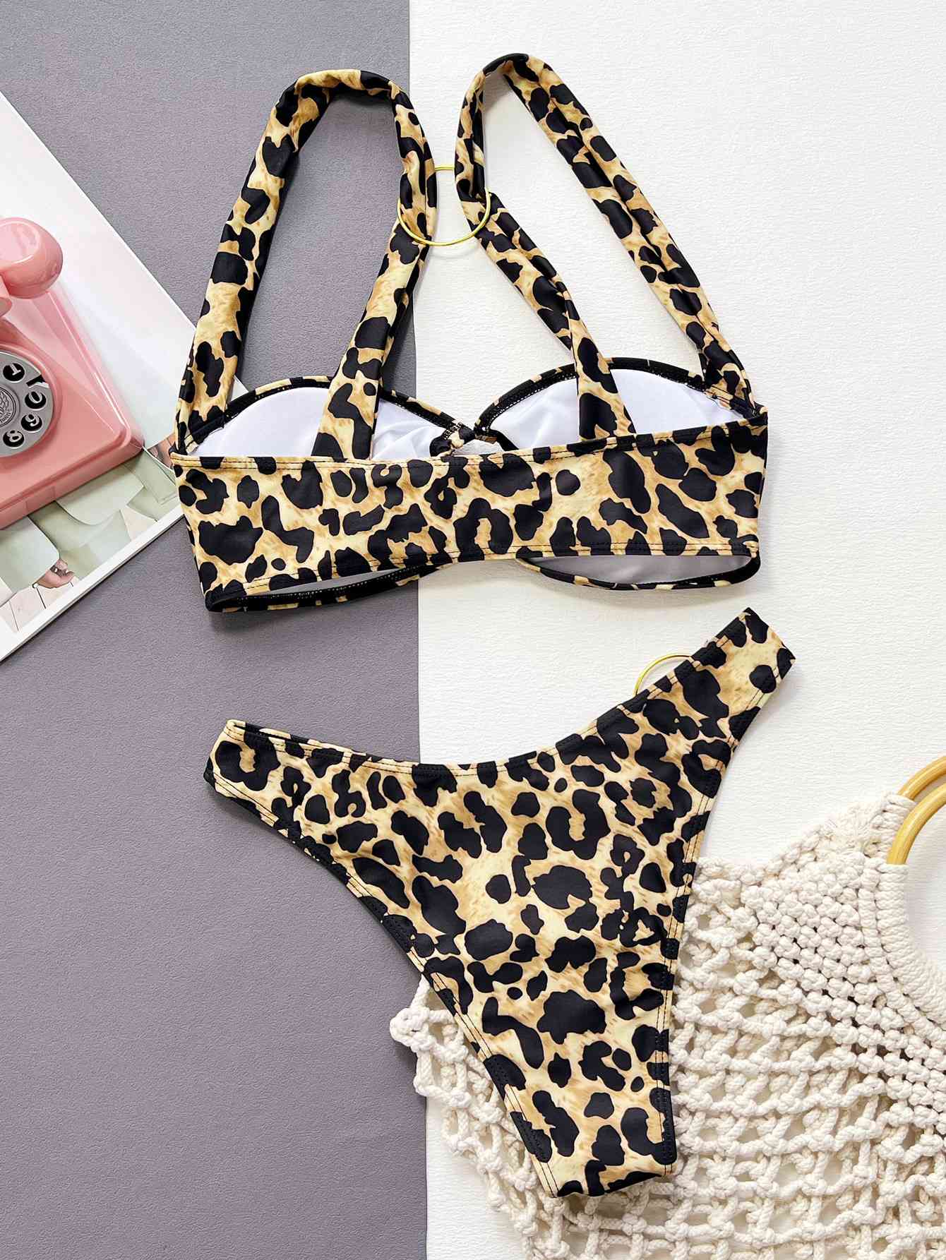 “The Dare Me” Leopard Ring Detail Bikini Set