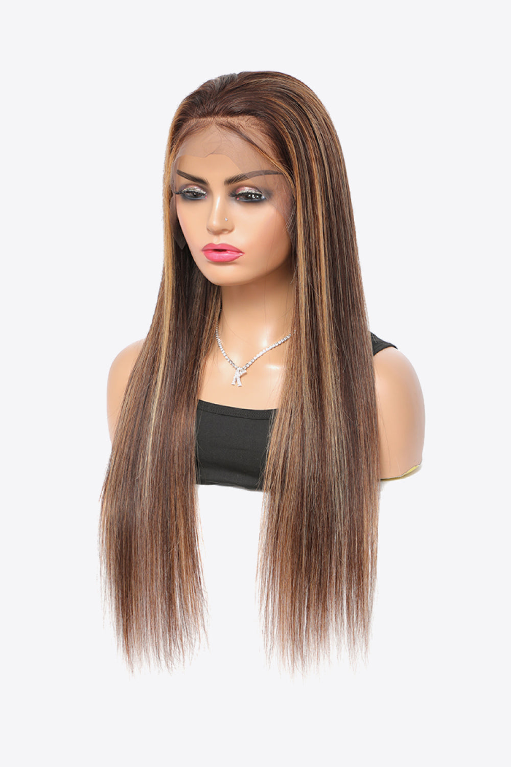 “Brick Bundles:Georgina” 18" 160g  Highlight Ombre #P4/27 13x4 Lace Front Wigs Human Virgin Hair 150% Density