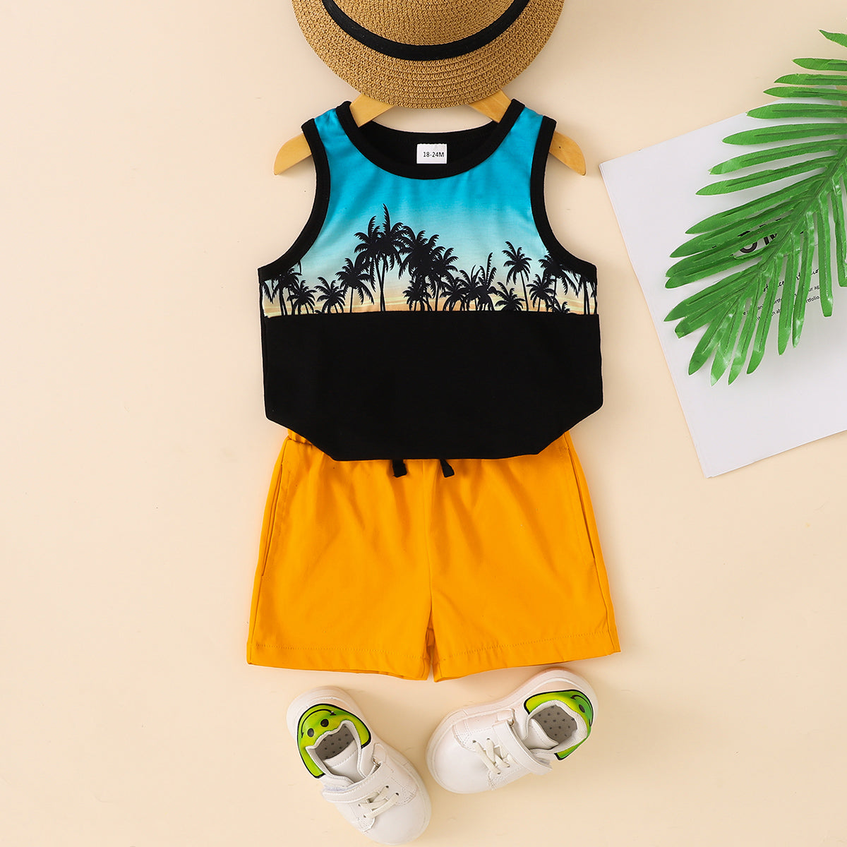 “Brickie Kids:Summer In Miami” Graphic Tank and Short Set