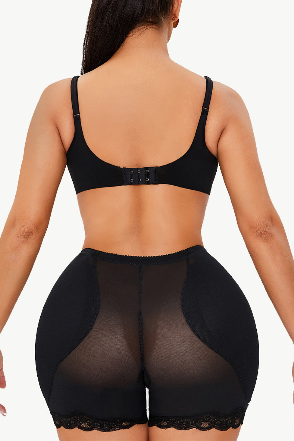 Brick Bawdy: Full Size Scalloped Lace Trim Pull-On Shaping Shorts