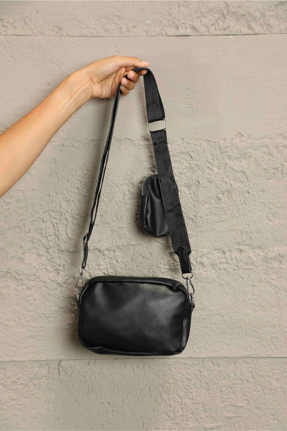 “Too Tote” Leather Shoulder Bag with Small Purse