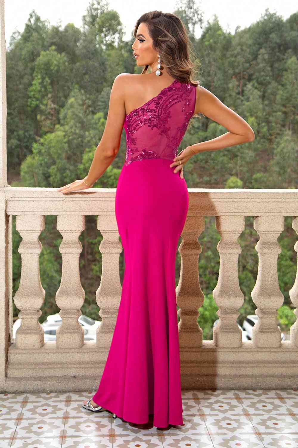 “The Mayor’s Ball” One-Shoulder Sleeveless Maxi Dress