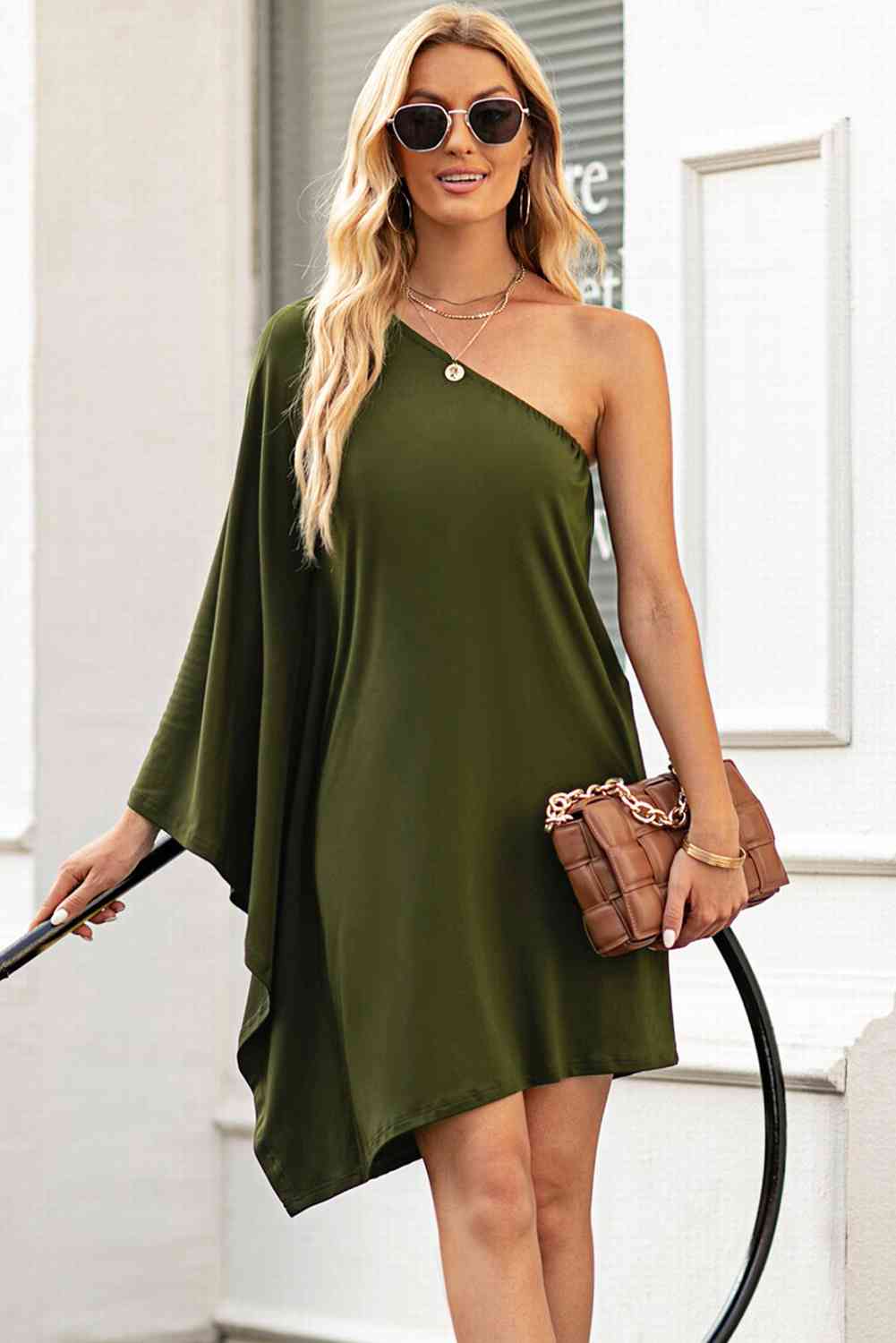 “The D.C Brunch” One Shoulder Statement Dress