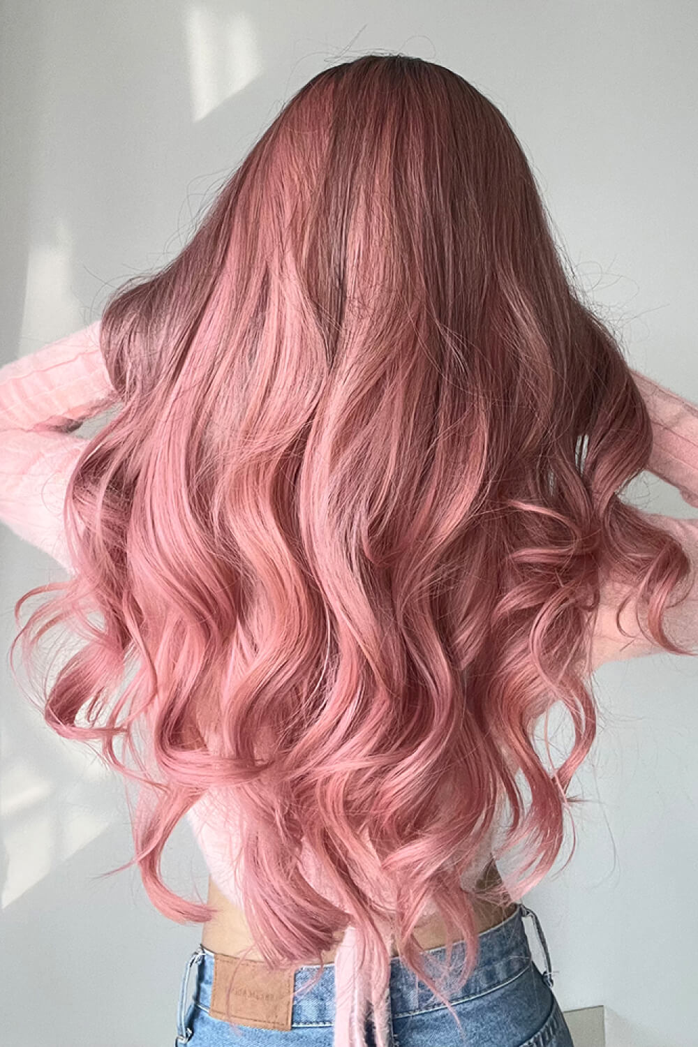 (Starlxght)Fashion Wave Synthetic Long Wigs in Pink 26''