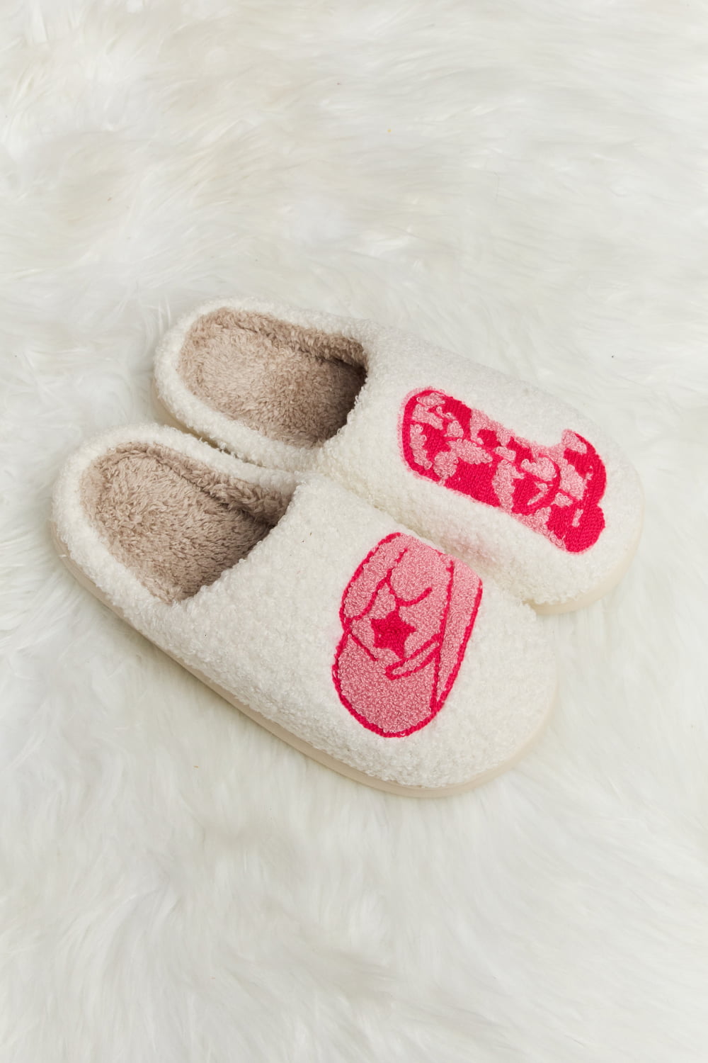 “The Every Slip” Printed Plush Slide Slippers