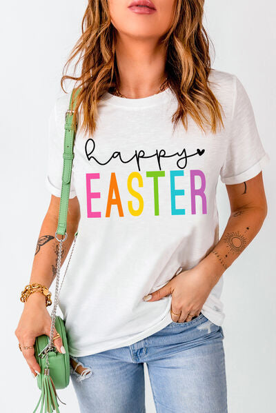 “The Easter Egg Hunt” HAPPY EASTER Round Neck Short Sleeve T-Shirt