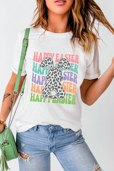 “The HAPPY HAPPY EASTER” Round Neck Short Sleeve T-Shirt