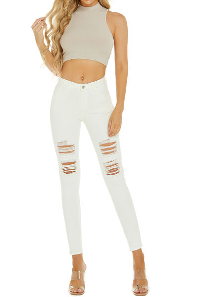 “The Cindy C” Distressed High Waist Jeans