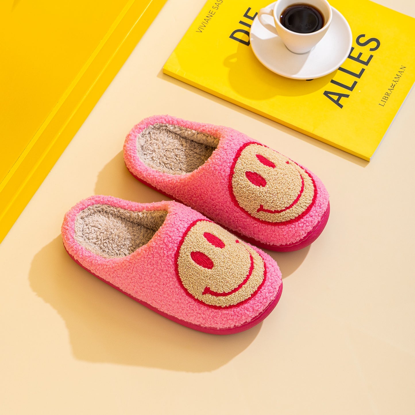 “The So Happy” Smiley Face Slippers