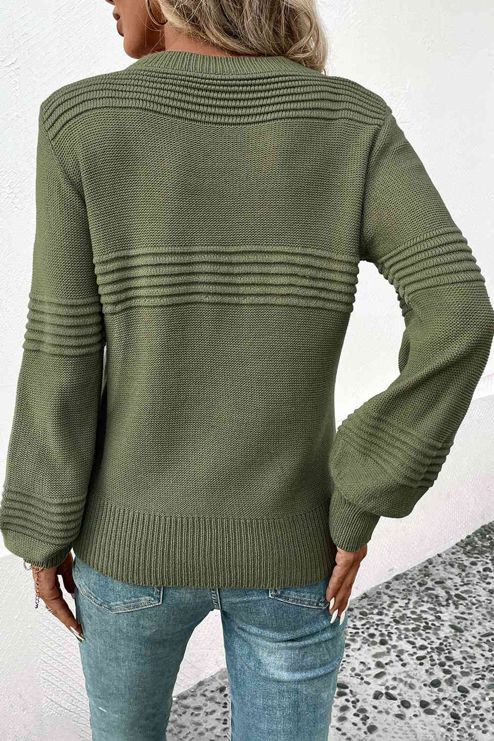 “The Round Towner” Round Neck Long Sleeve Sweater