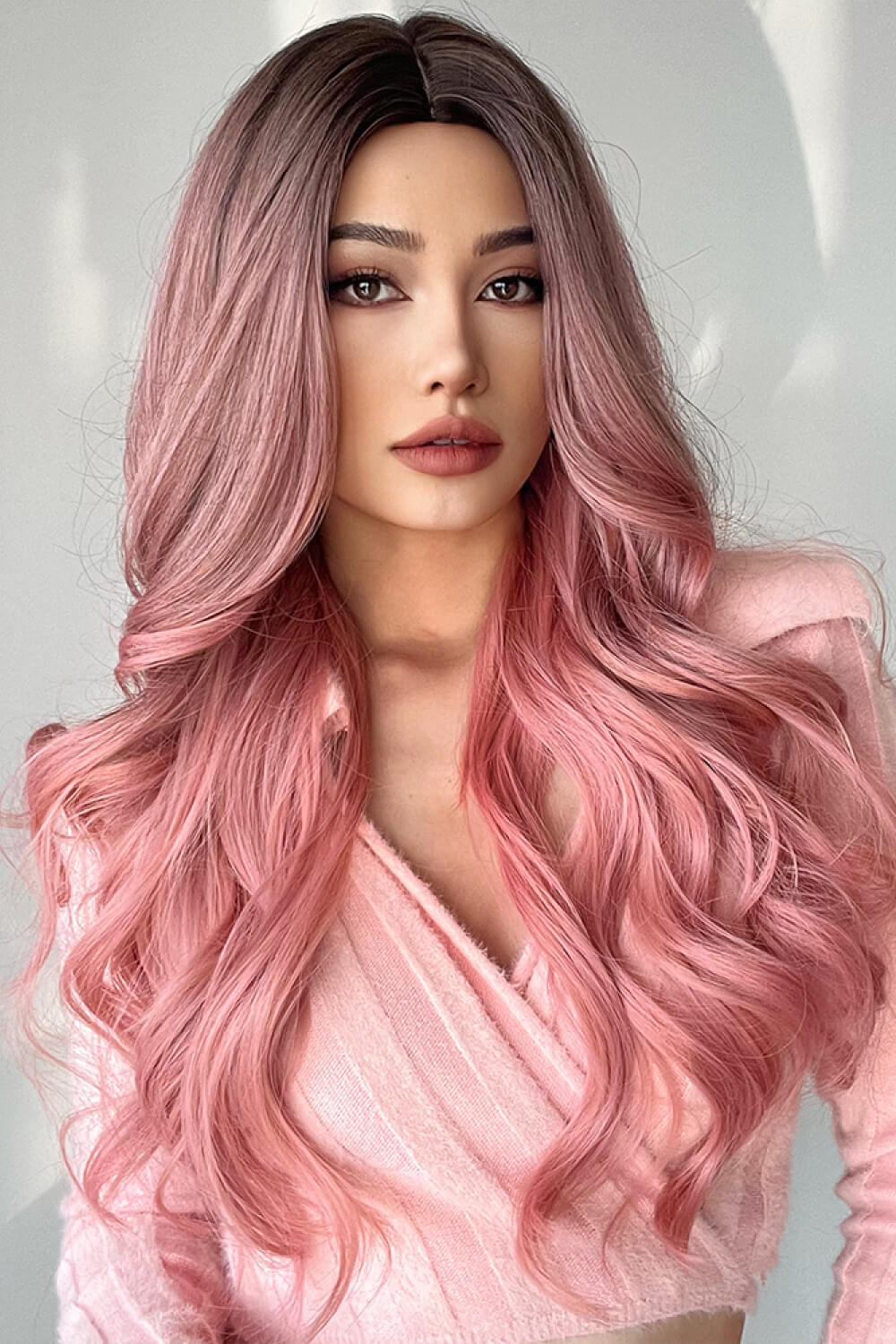 (Starlxght)Fashion Wave Synthetic Long Wigs in Pink 26''