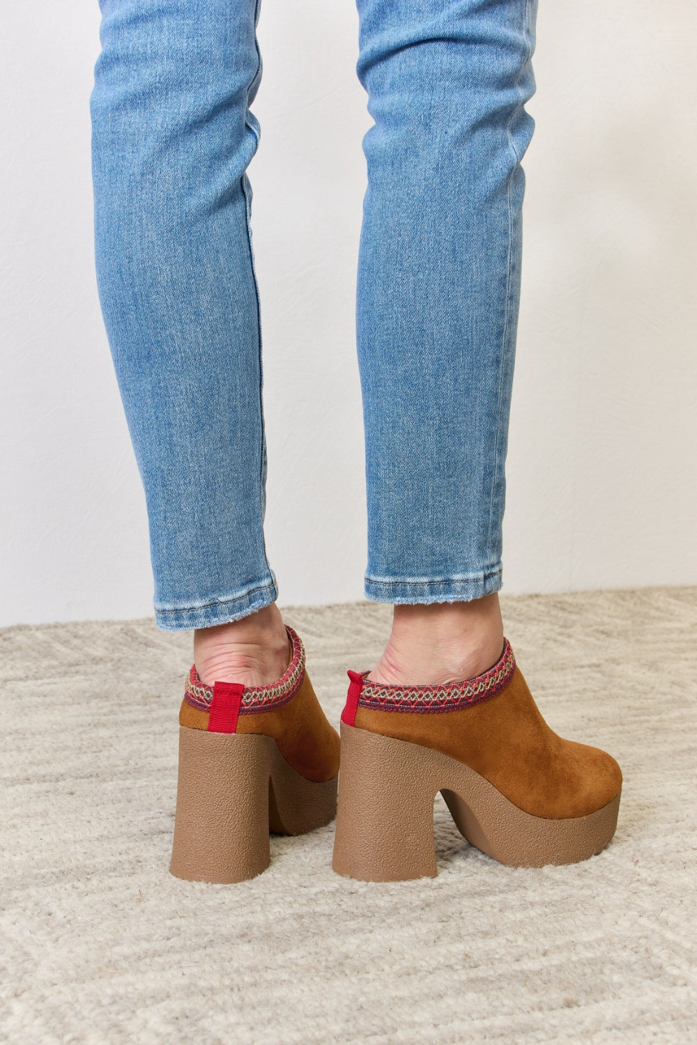 “The Clogger” Footwear Platform Suede Clog Heel