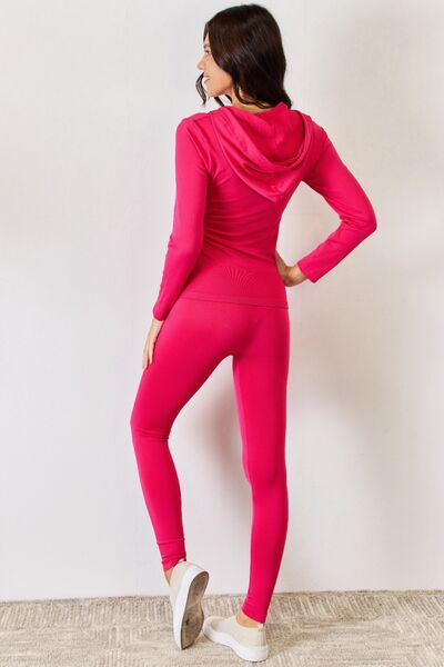 “The Too Hot” Zip Up Drawstring Hoodie and Leggings Set