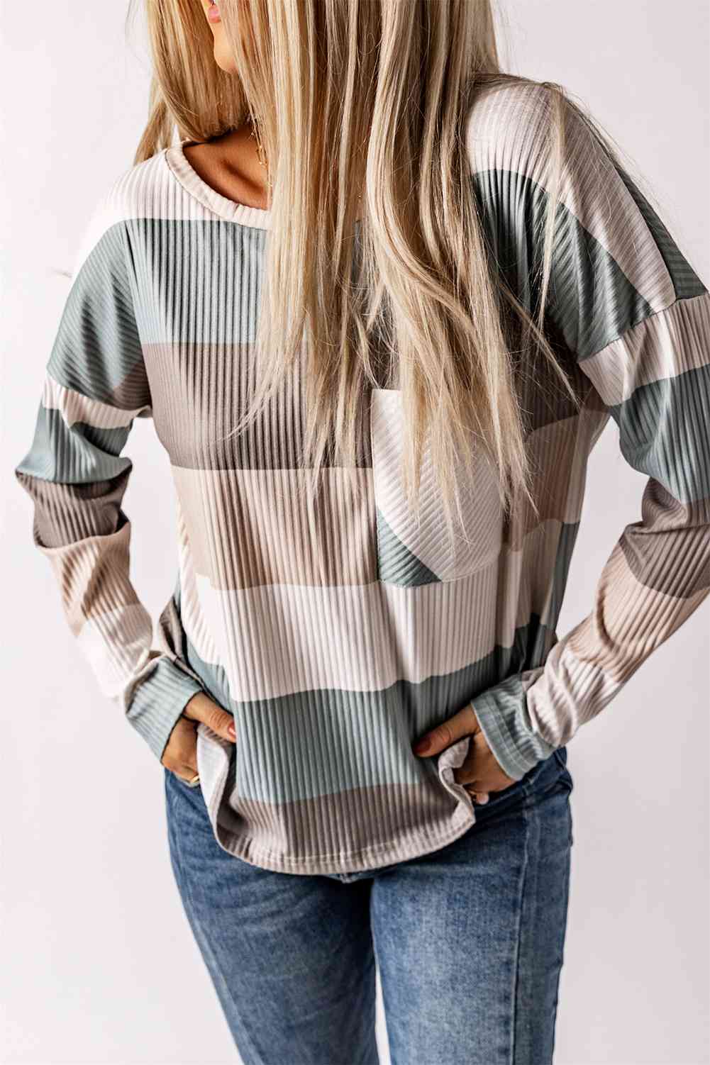 “The Wide Stripe” Top with Pocket