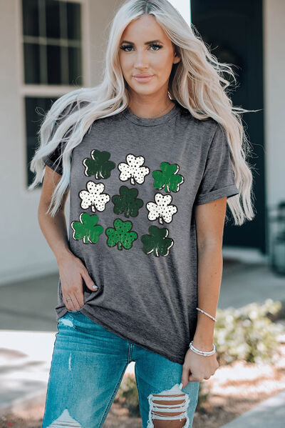 “The Irish Lucky Clover” Round Neck Short Sleeve T-Shirt