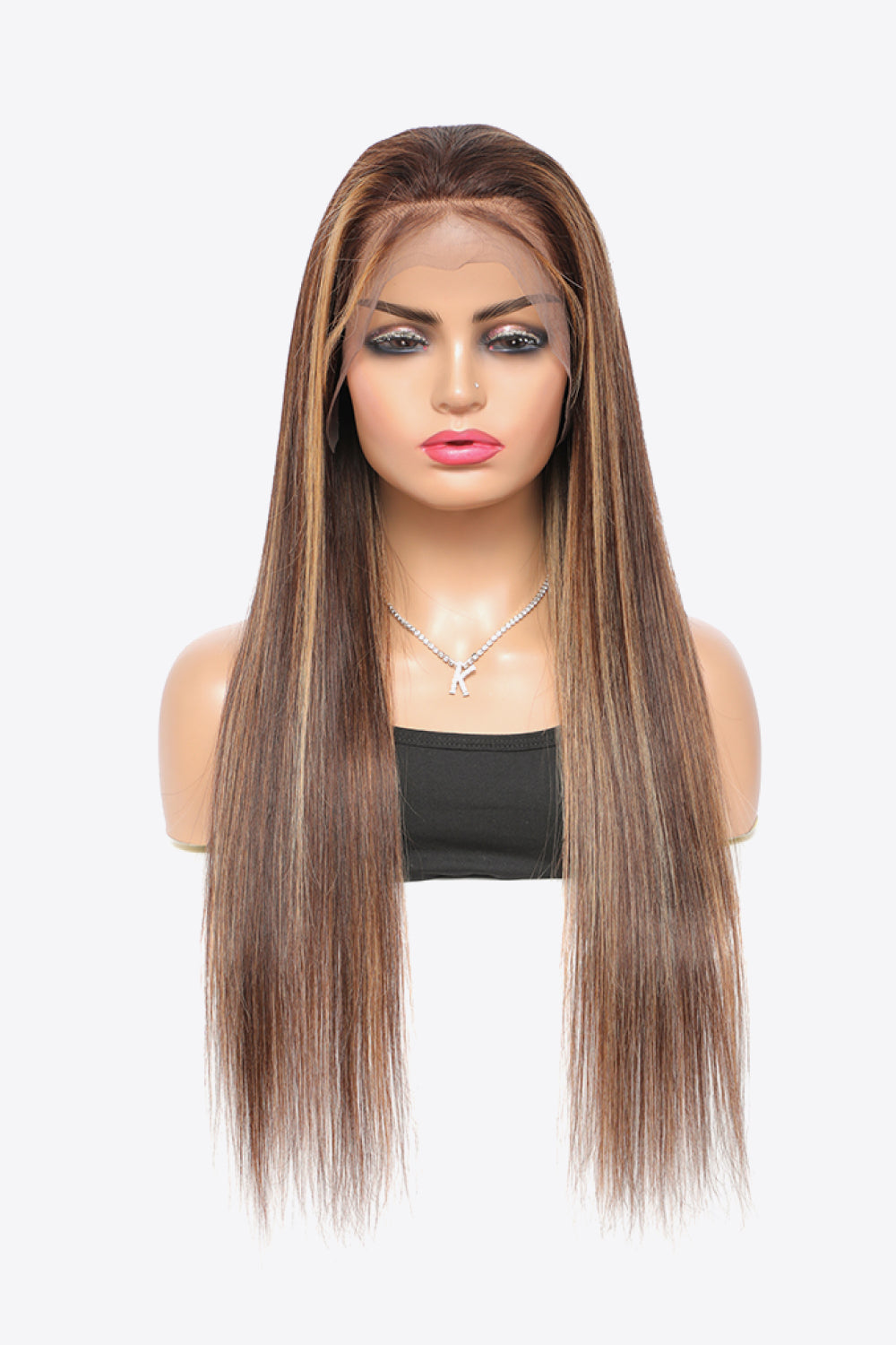 “Brick Bundles:Georgina” 18" 160g  Highlight Ombre #P4/27 13x4 Lace Front Wigs Human Virgin Hair 150% Density