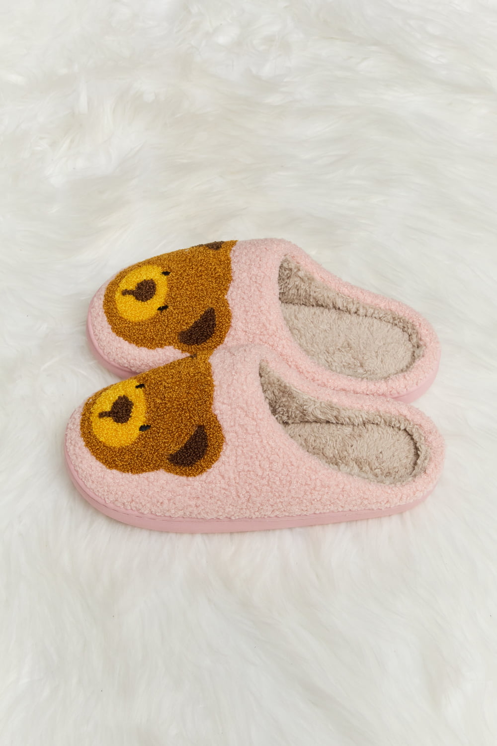 “The Teddy Bear” Print Plush Slide Slippers