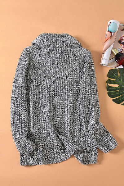 “The Debbie” Decorative Button Mock Neck Sweater