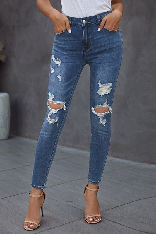 “The Baeful” Vintage Skinny Ripped Jeans