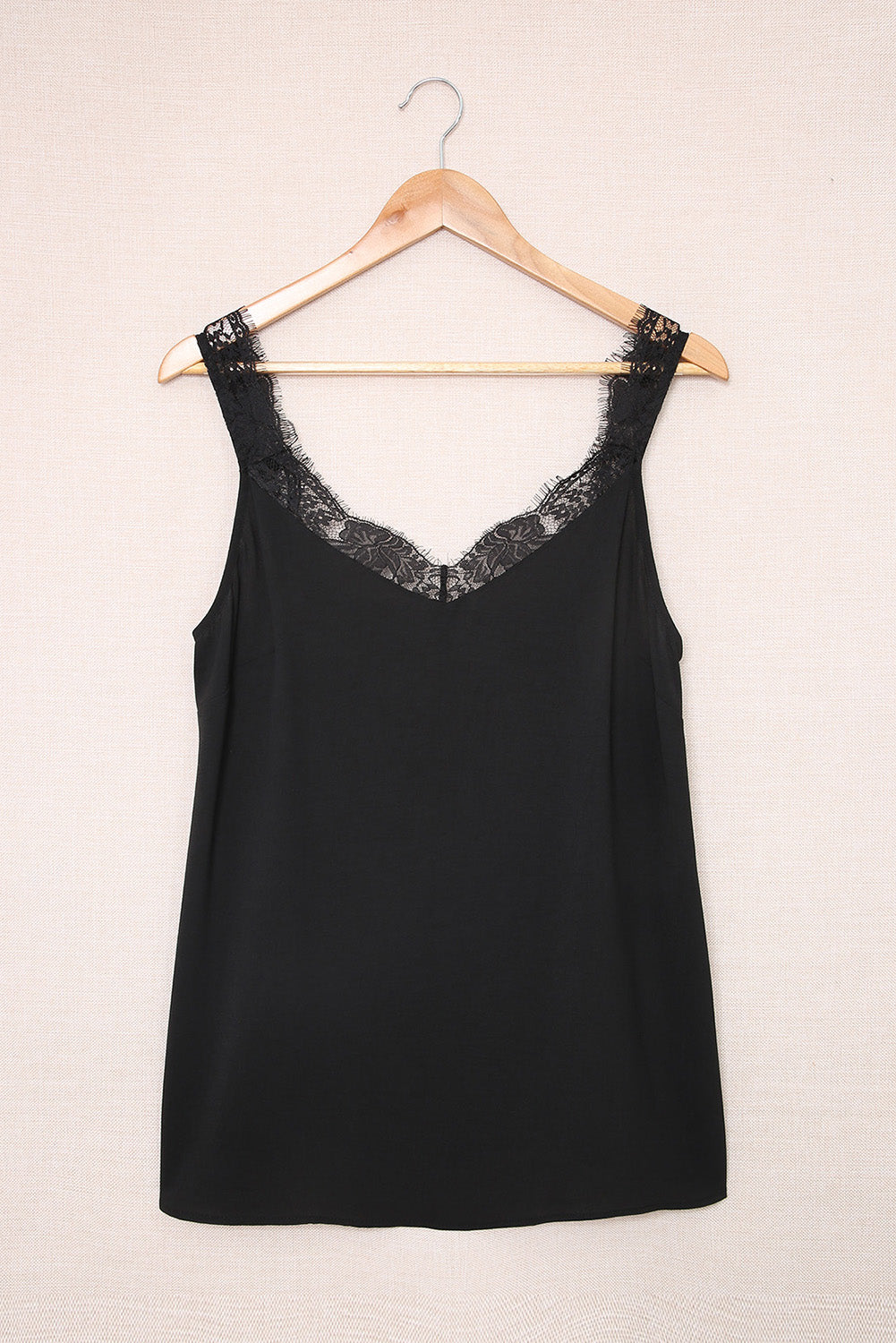 “The Girl Date” Lace Detail Wide Strap Tank