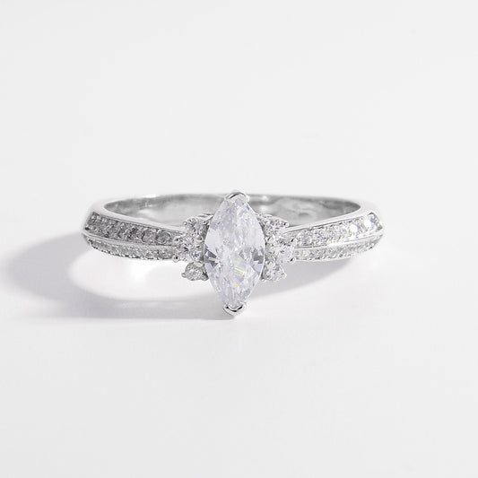 Brick Bling:925 Sterling Silver Inlaid Zircon Ring